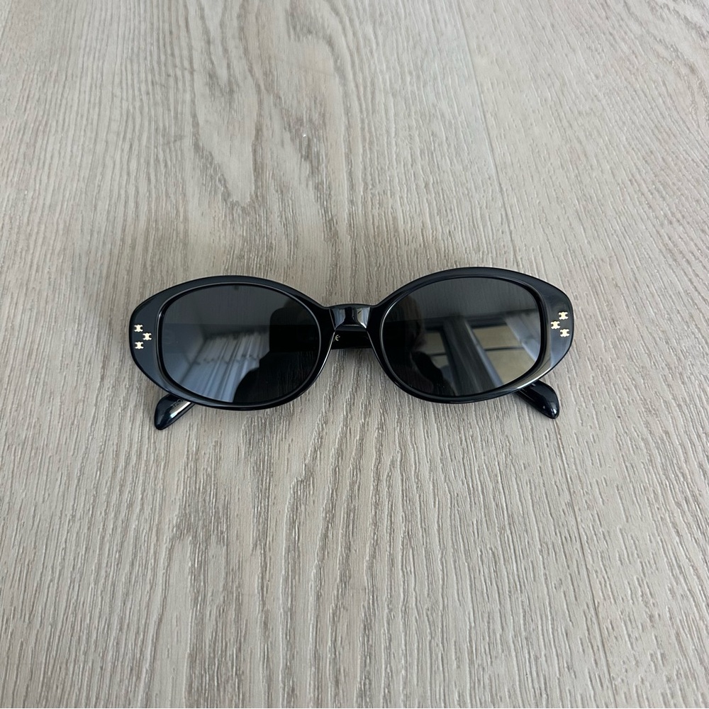 Celine Sunglasses CL40212U Mini Triomphe Black Oval Frame Women Sunglasses